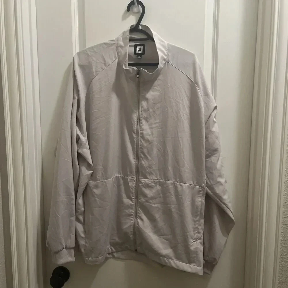 Footjoy Men's Full Zip Golf  Tan  Jacket SZ XL Performance Lightweight  Outdoor